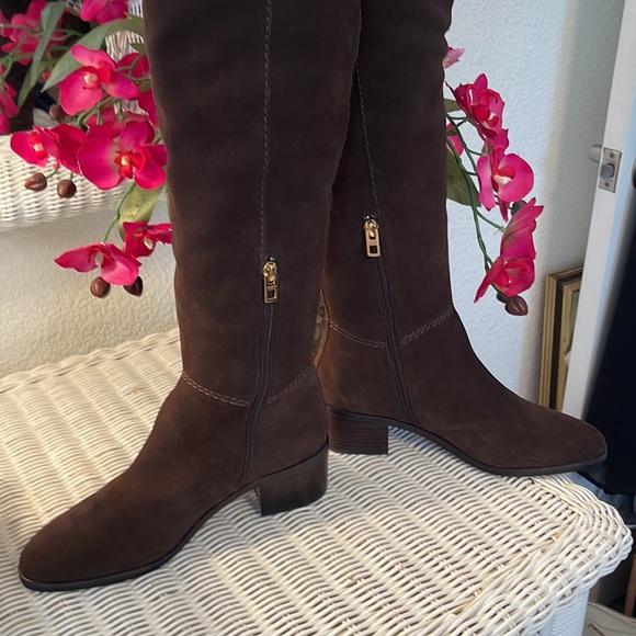 BRAND NEW COACH “LUCIA” CHESTNUT BROWN SUEDE “OVER THE KNEE” boots Sz 7 GORGEOUS - Picture 5 of 14